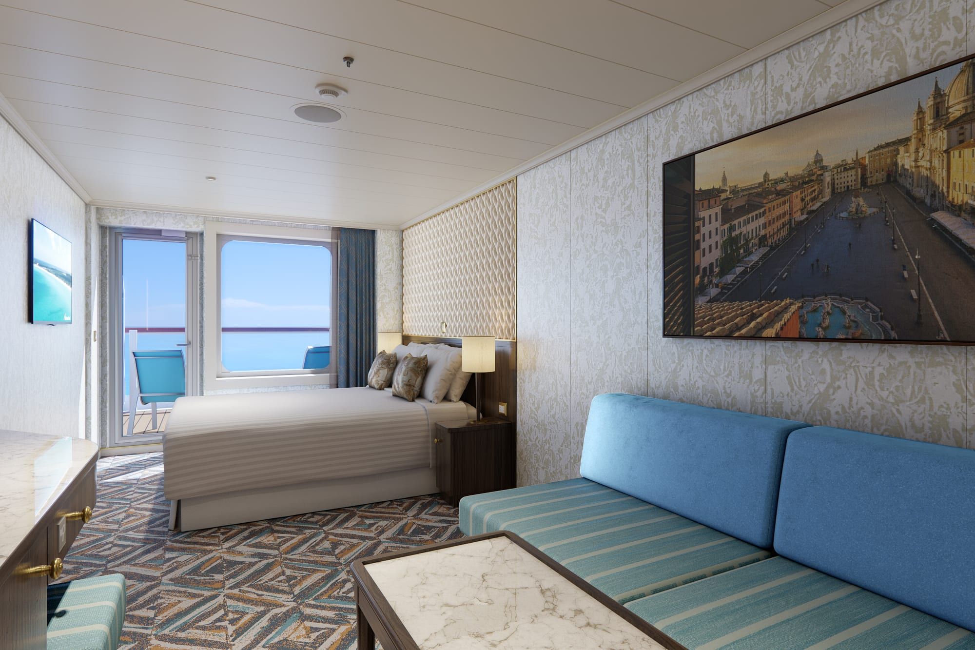Carnival Venezia Terrazza Aft-View Extended Balcony (TI) cabin, photo 3 of 4