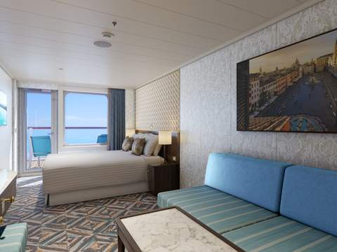 Carnival Venezia Terrazza Aft-View Extended Balcony (TI) cabin, photo 3 of 4