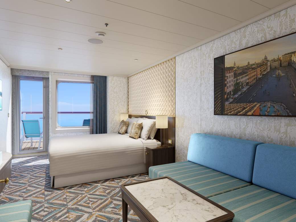 Carnival Venezia Terrazza Aft-View Extended Balcony (TI) cabin, photo 1 of 4