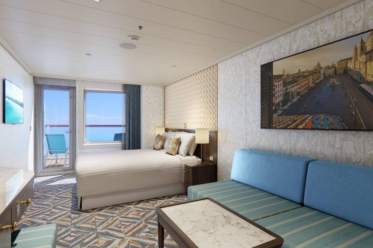 Carnival Venezia Terrazza Aft-View Extended Balcony (TI) cabin, photo 1 of 4