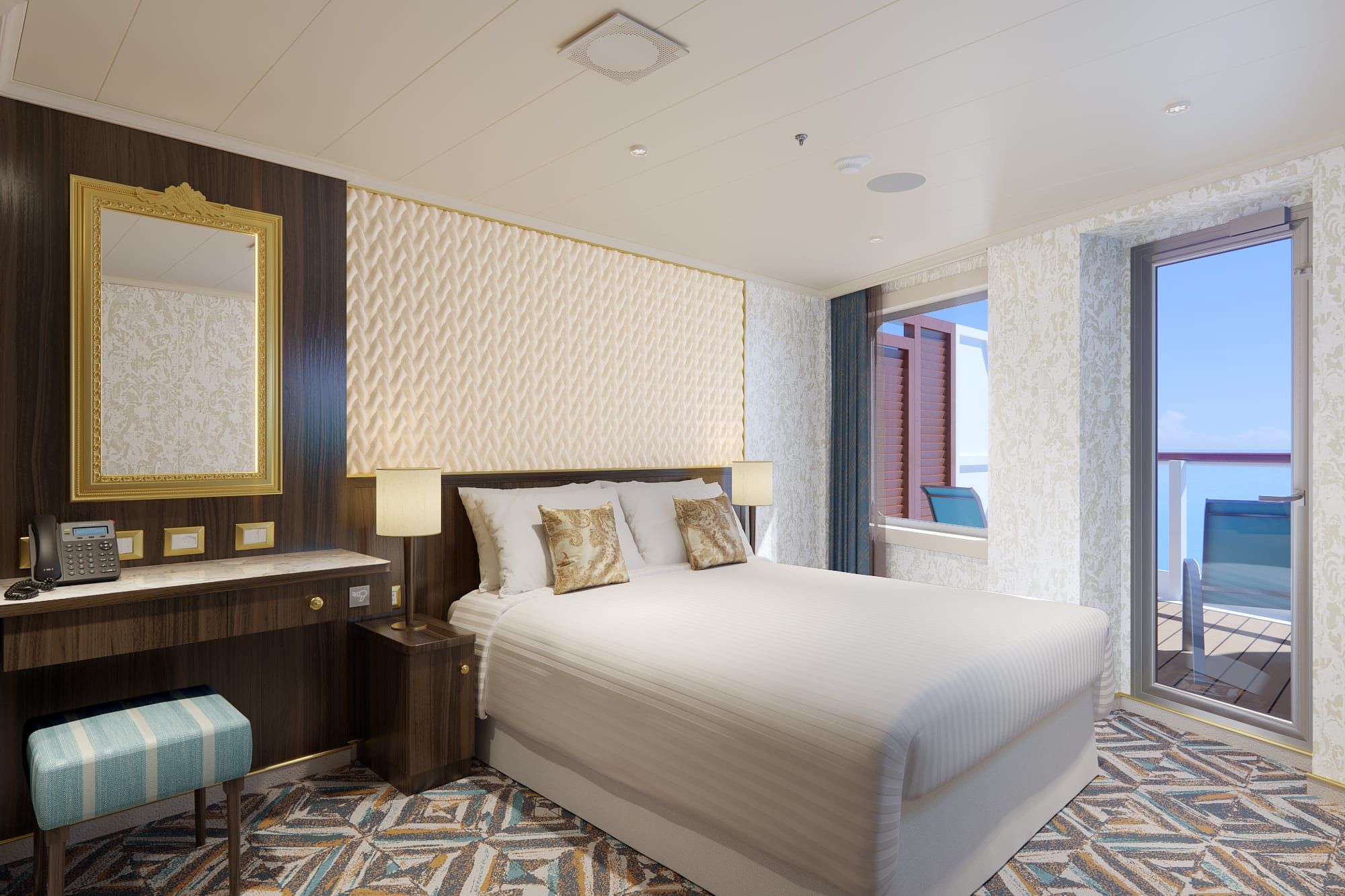 Carnival Venezia Terrazza Aft-View Extended Balcony (TI) cabin, photo 4 of 4