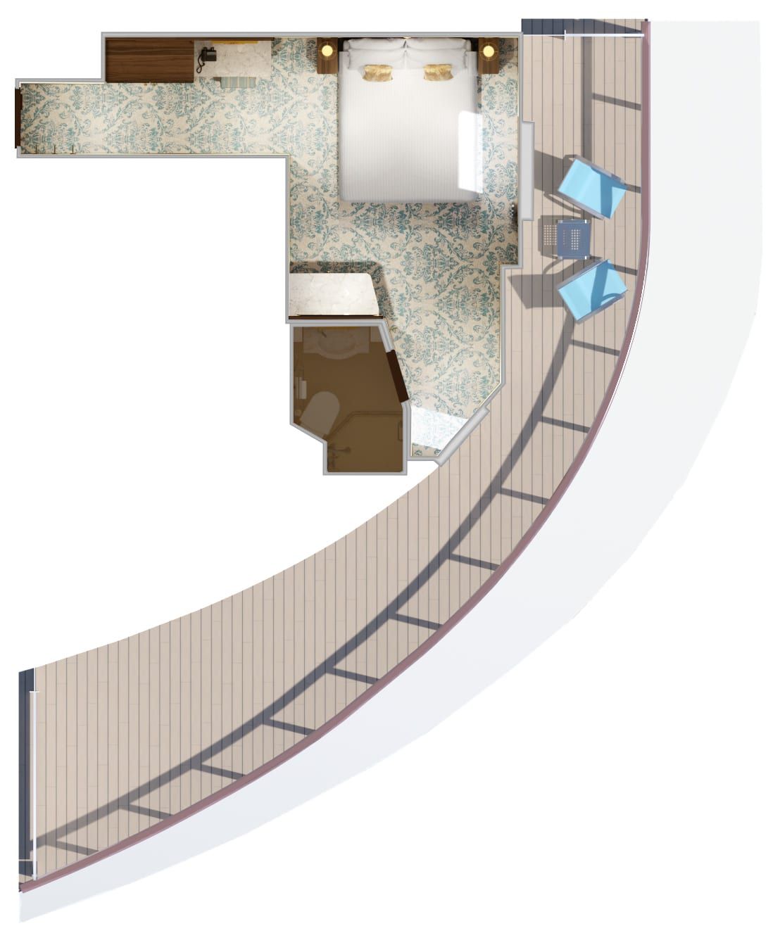 Carnival Venezia Terrazza Premium Vista Balcony (TM) floor plan, photo 2 of 3