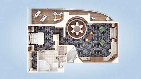 Carnival Encounter Byron Beach Club Presidential Suite (SB) floor plan, photo 1 of 2