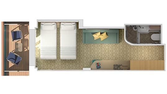 Carnival Celebration Cloud 9 Spa Balcony (8P) floor plan, photo 1 of 3
