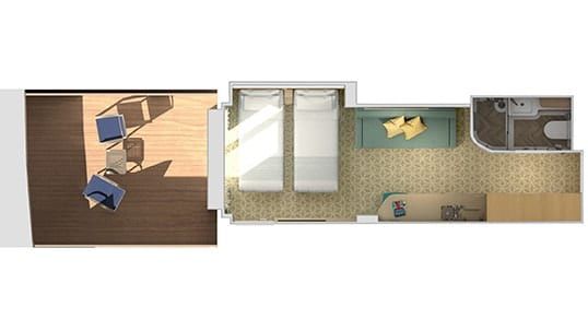 Carnival Celebration Cloud 9 Spa Forward-View Extended Balcony (8V) floor plan, photo 1 of 2