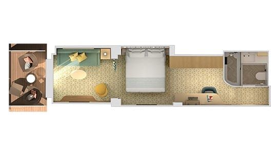 Carnival Celebration Cloud 9 Spa Suite (SS) floor plan, photo 1 of 2