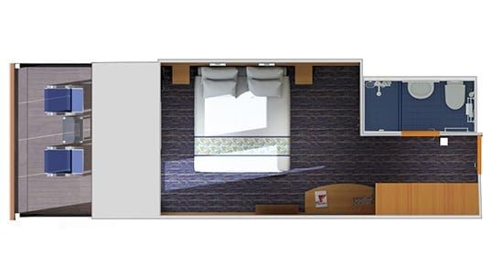 Carnival Paradise Aft-View Extended Balcony (8M) floor plan, photo 2 of 5