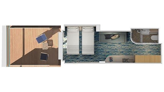 Carnival Jubilee Aft-View Extended Balcony (8M) floor plan, photo 1 of 3
