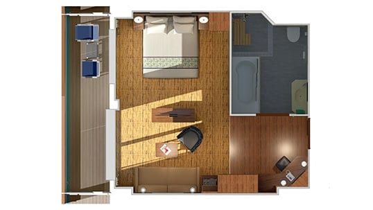 Carnival Sunrise Grand Suite - Accessible (GS) floor plan, photo 2 of 3