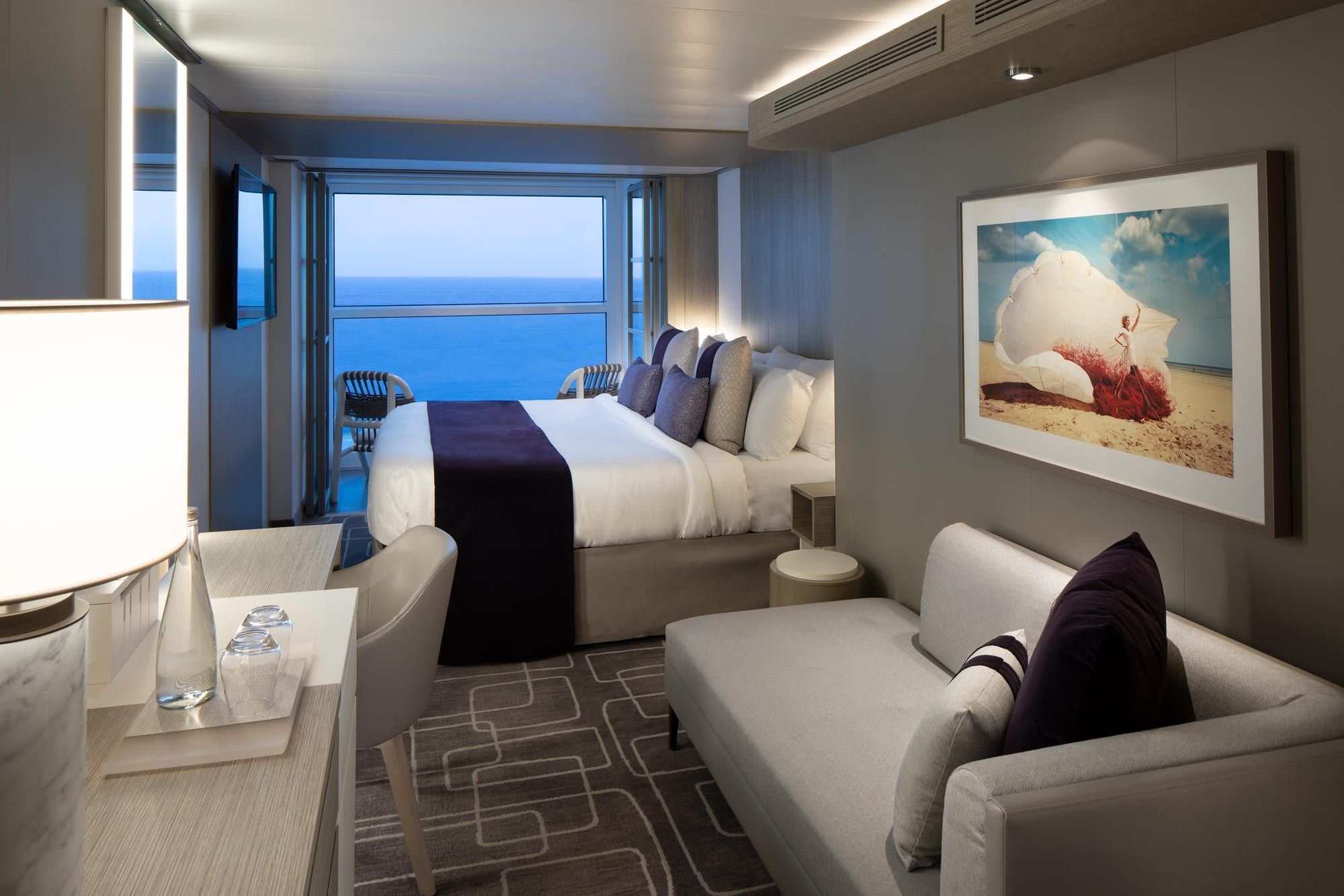 Celebrity Apex Concierge Class Standard (C2) bedroom, photo 1 of 2