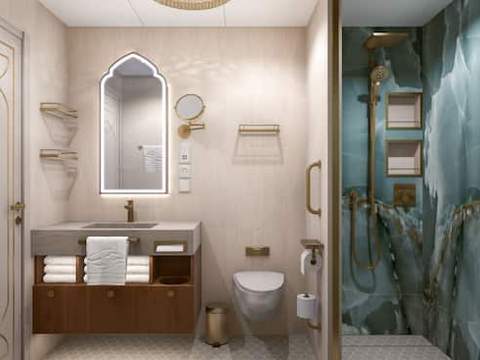Disney Adventure Concierge 1-Bedroom Oceanview Suite (1C) bathroom, photo 1 of 2