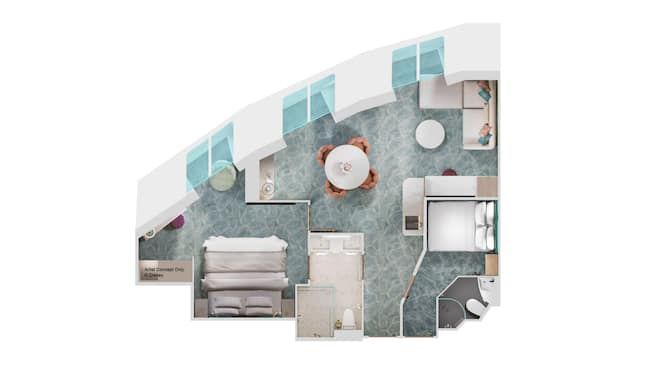 Disney Adventure Concierge Oceanview Suite (2C) floor plan