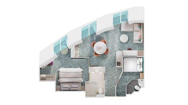 Disney Adventure Concierge Oceanview Suite (2C) floor plan Disney Adventure Concierge Oceanview Suite (2C) floor plan