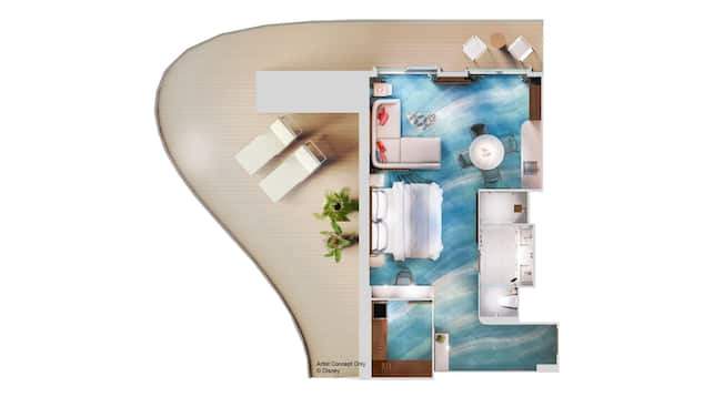 Disney Adventure Concierge Family Stateroom with Oceanview Verandah (3B) floor plan Disney Adventure Concierge Family Stateroom with Oceanview Verandah (3B) floor plan