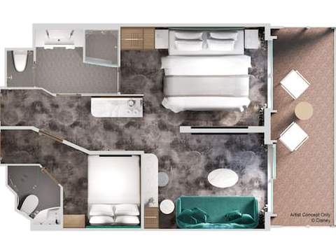 Concierge Family Stateroom with Oceanview Verandah - Accessible Image 6