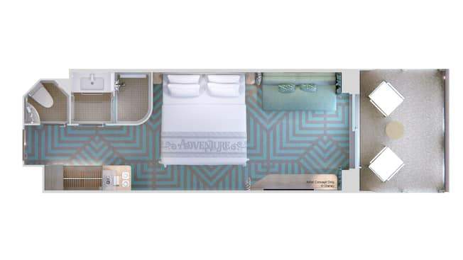 Disney Adventure Deluxe Oceanview Stateroom with Verandah (6B) floor plan Disney Adventure Deluxe Oceanview Stateroom with Verandah (6B) floor plan