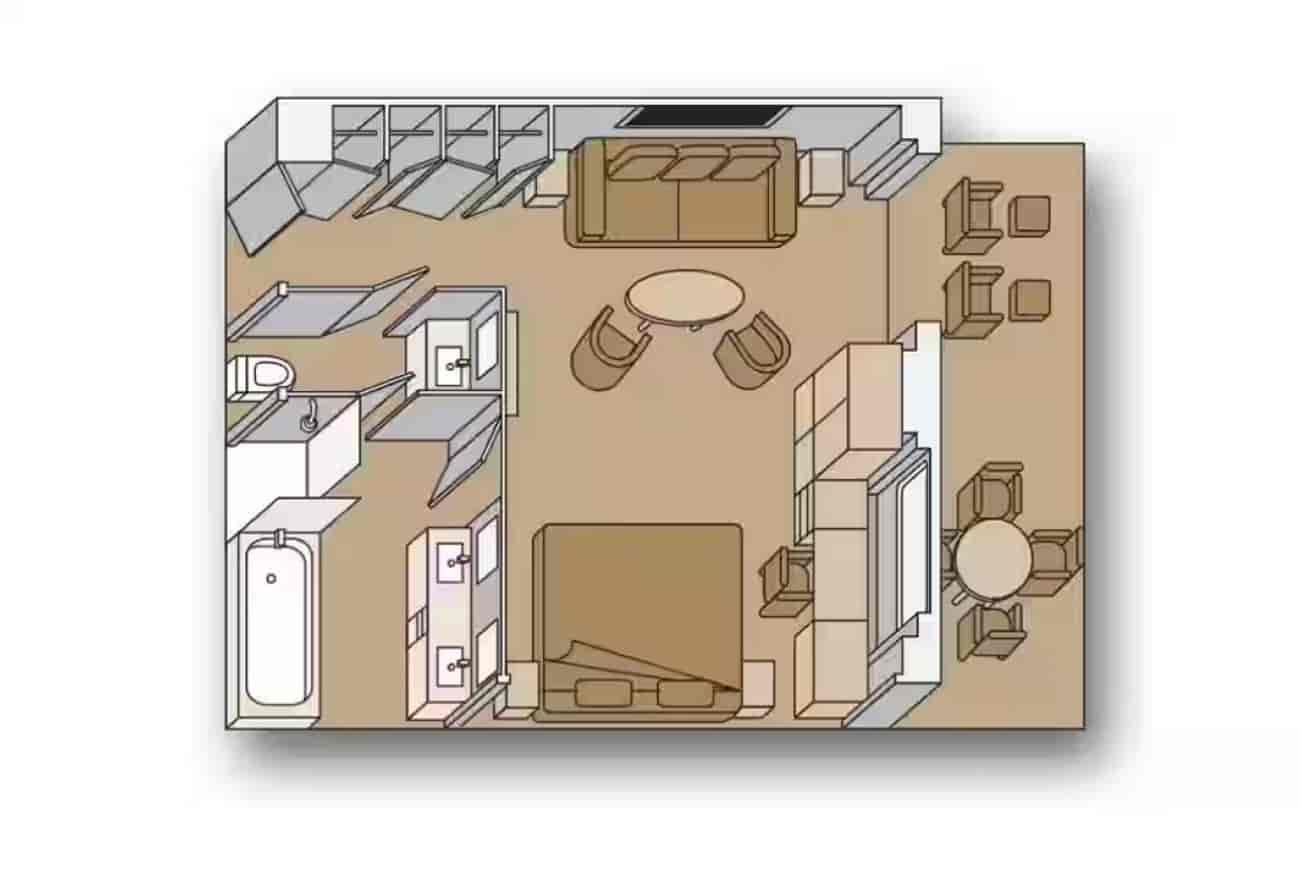 Holland America Neptune Suite — floor plan
