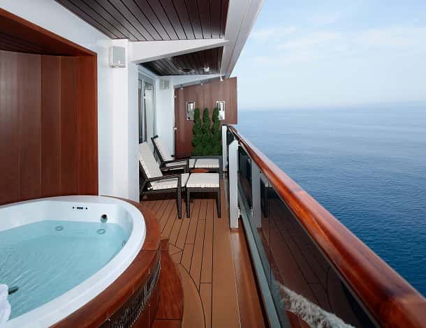Holland America Pinnacle Suite — private deck & hot tub