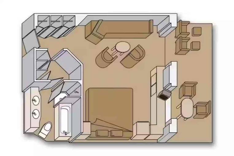 Holland America Neptune Suite — floor plan