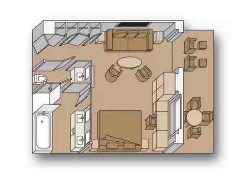 Holland America Neptune Suite — floor plan