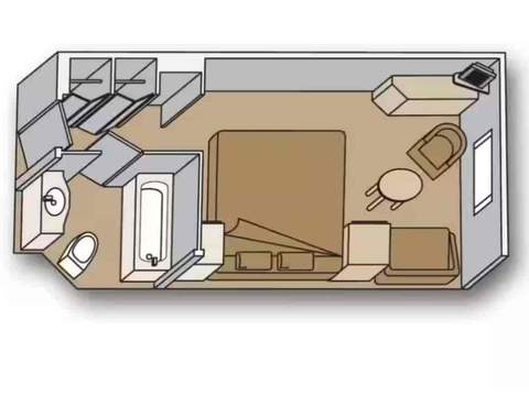 Holland America Ocean-view — floor plan