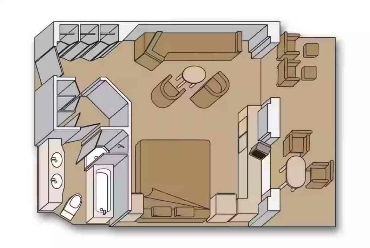Holland America Neptune Suite — floor plan