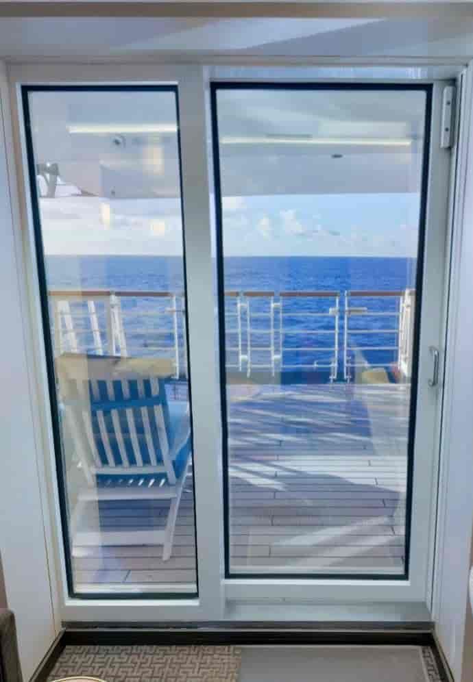Holland America Lanai — sliding glass doors