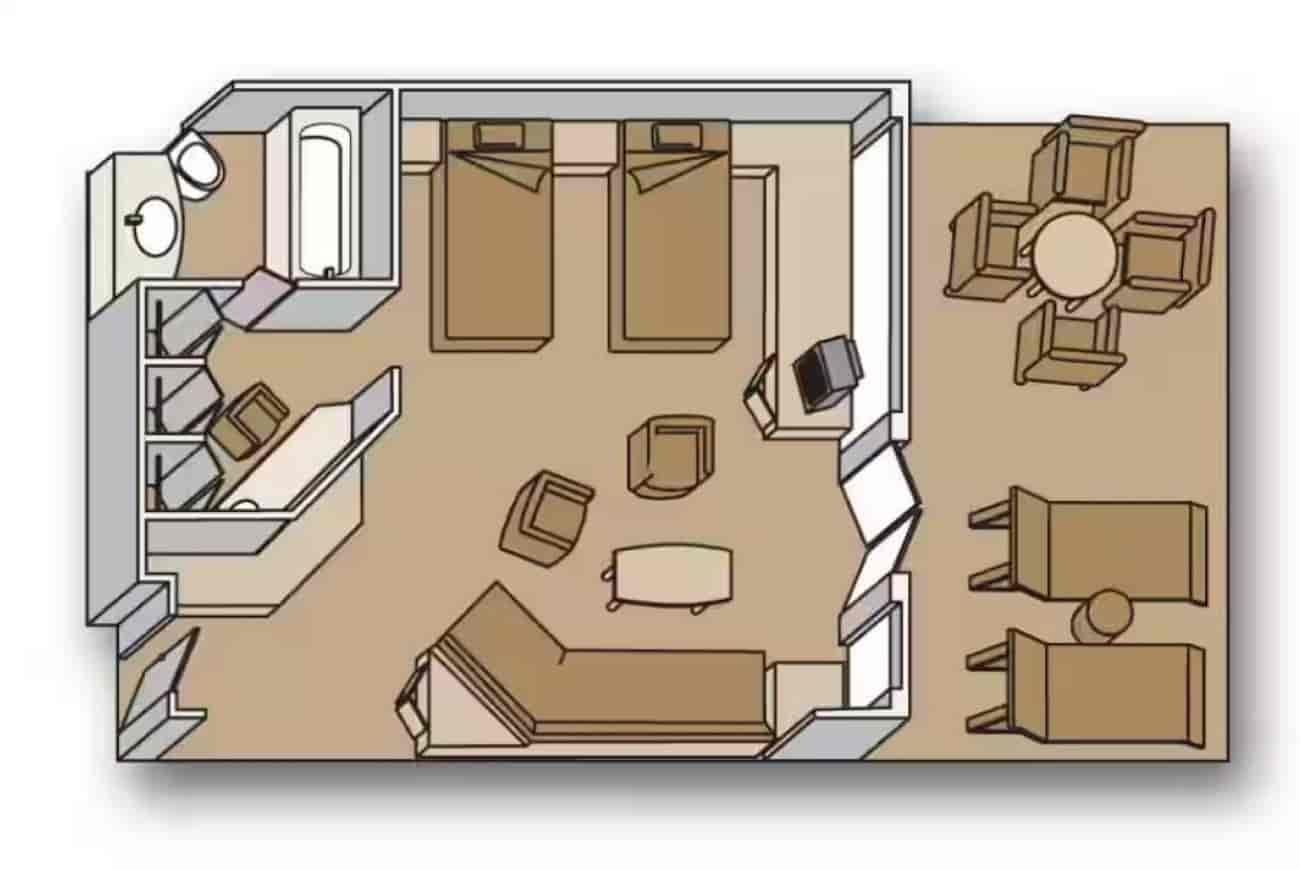 Holland America Neptune Suite — floor plan