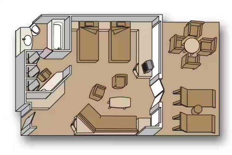 Holland America Neptune Suite — floor plan