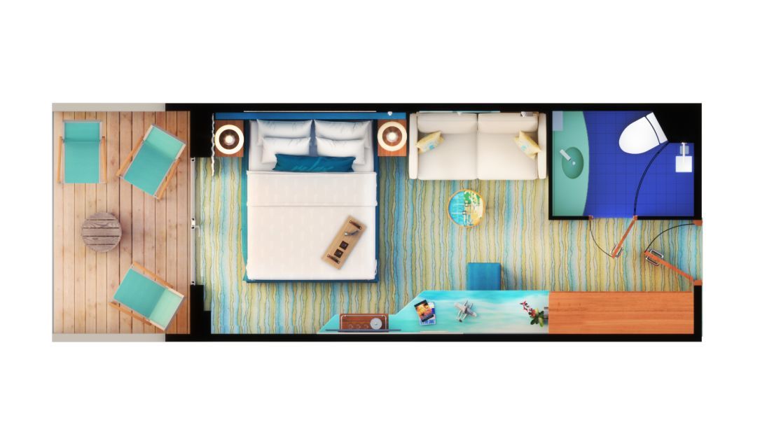 Margaritaville Cabin Category Extended Balcony Floorplan