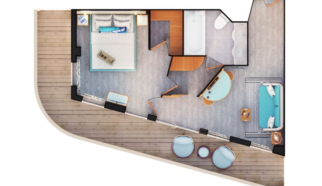 Margaritaville Cabin Category Grand Terrace Corner Suite Floorplan