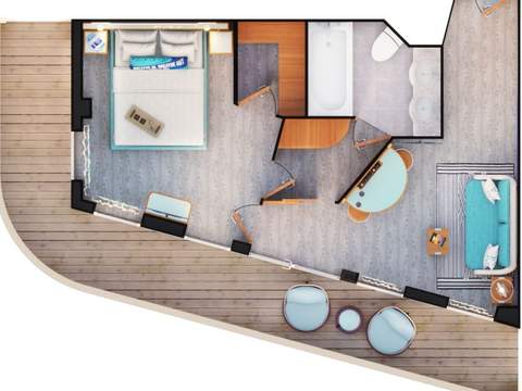 Margaritaville Cabin Category Grand Terrace Corner Suite Floorplan