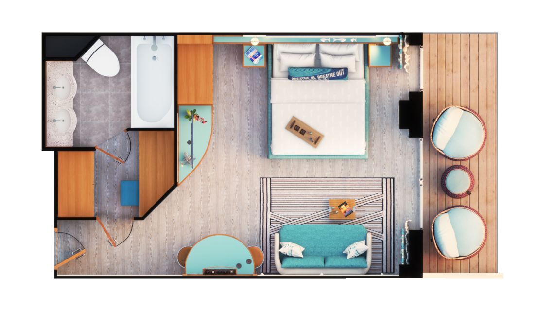 Margaritaville Cabin Category Grand Terrace Suite Floorplan