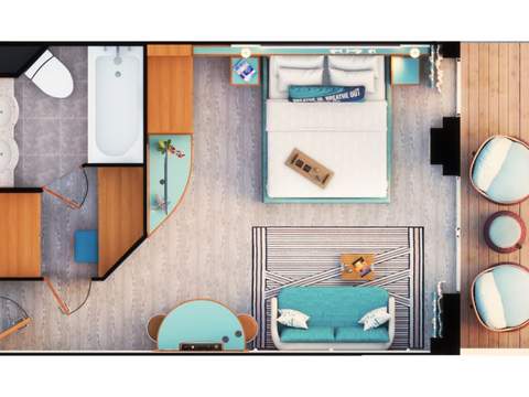 Margaritaville Cabin Category Grand Terrace Suite Floorplan