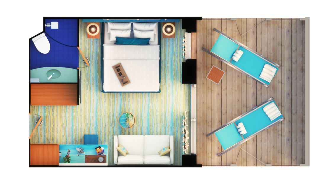 Margaritaville Cabin Category Premium Extended Balcony Floorplan