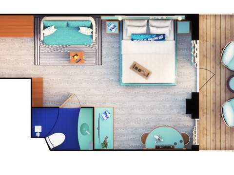 Margaritaville Cabin Category Serene Junior Suite Floorplan