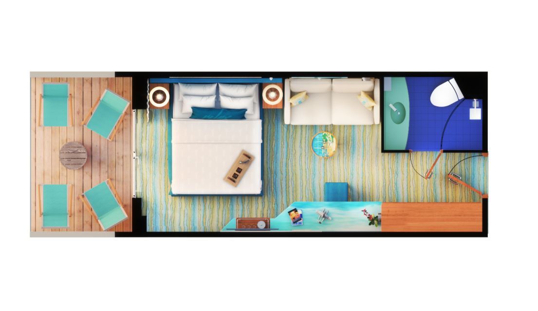 Margaritaville Cabin Category Wake View Balcony Floorplan