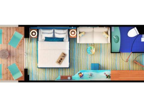 Margaritaville Cabin Category Wake View Balcony Floorplan