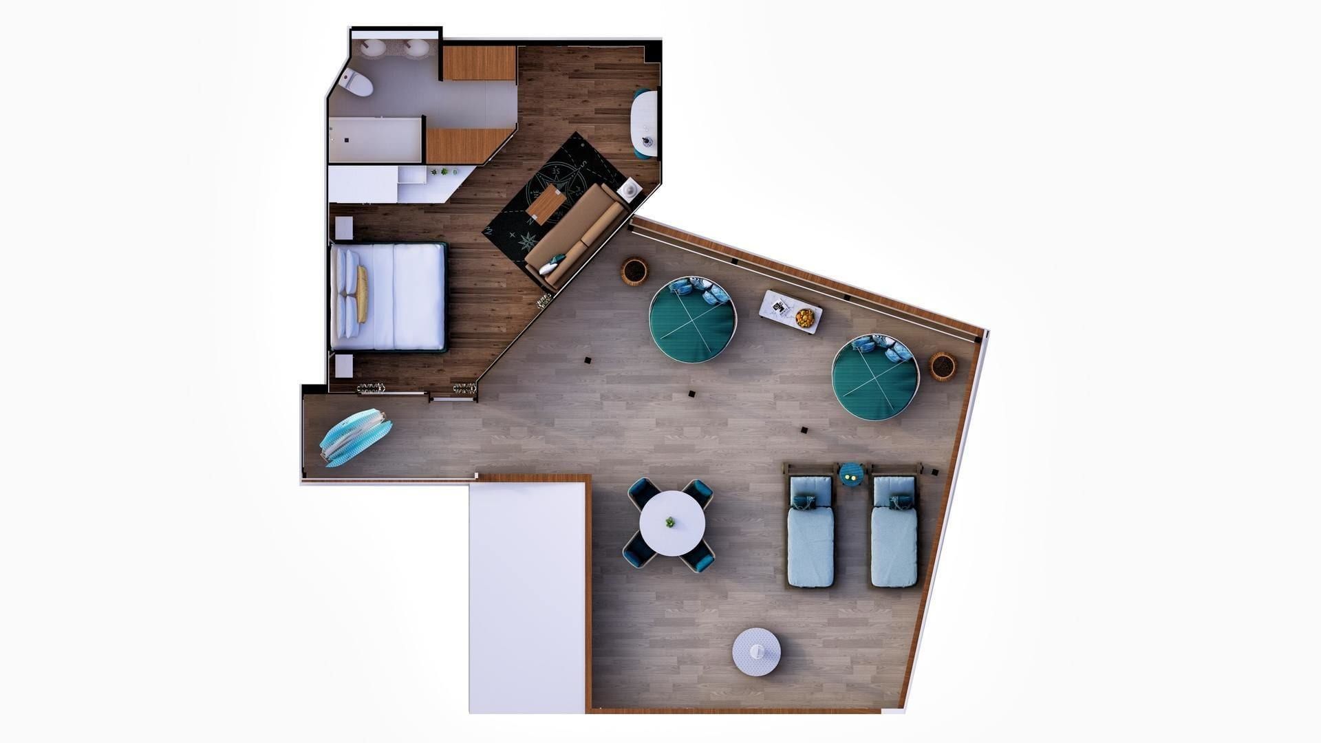 Margaritaville Beachcomber Bridge Wing Suite (BWS) floor plan, photo 1 of 2