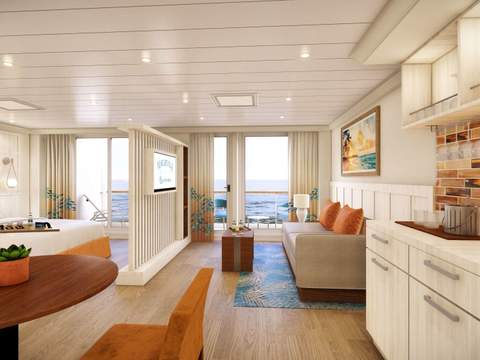 Margaritaville Beachcomber Signature Grand Suite (GSS) living area