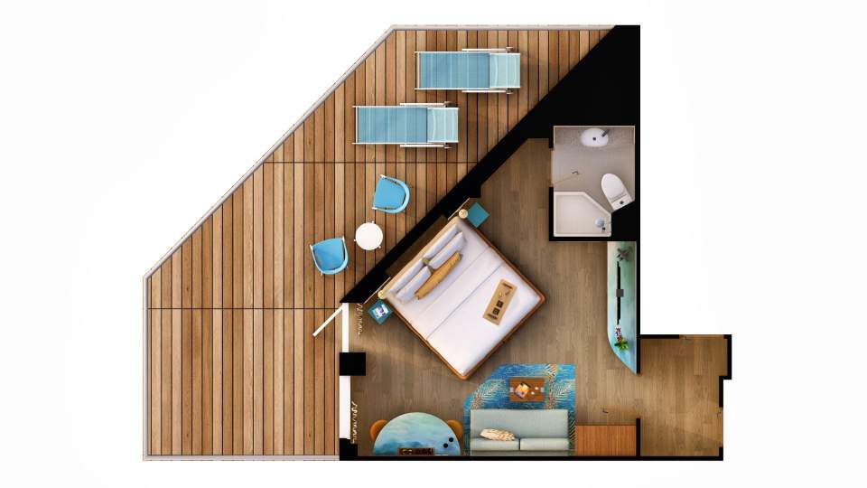 Margaritaville Beachcomber Serene Junior Suite (JS) floor plan Margaritaville Beachcomber Serene Junior Suite (JS) floor plan