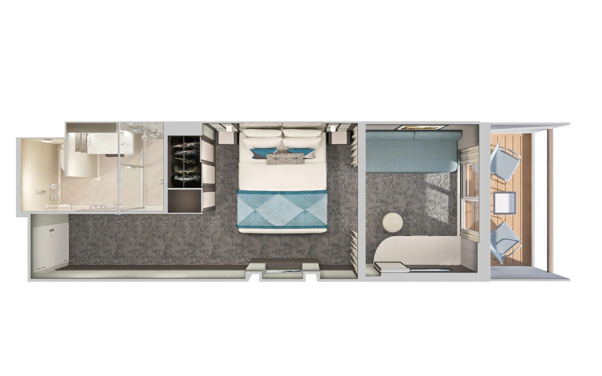 Representative photo: Norwegian Jewel Club Balcony Suite floor plan