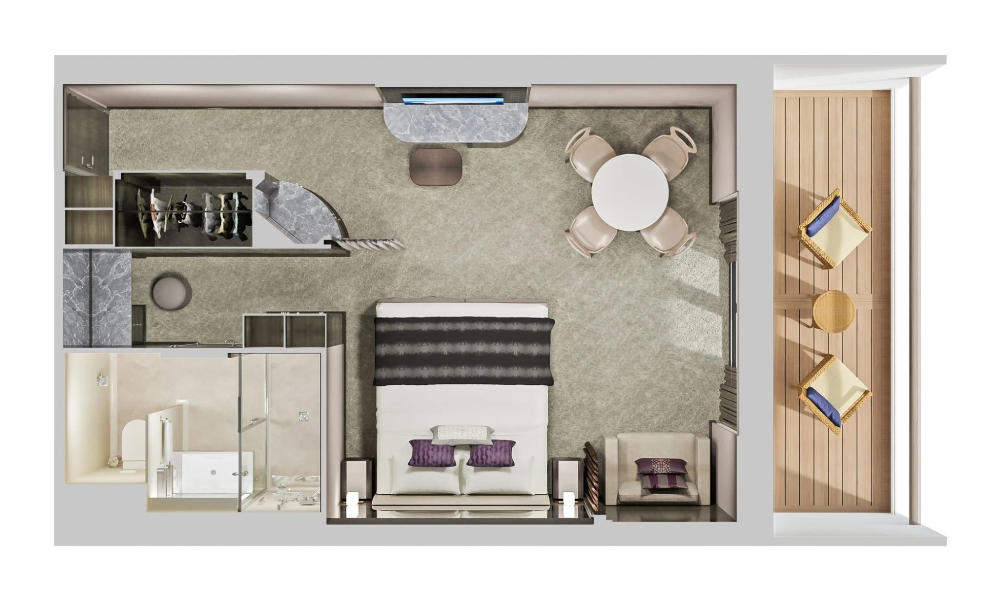Norwegian Jewel Forward-Facing Deluxe Penthouse with Large Balcony (SD) floor plan