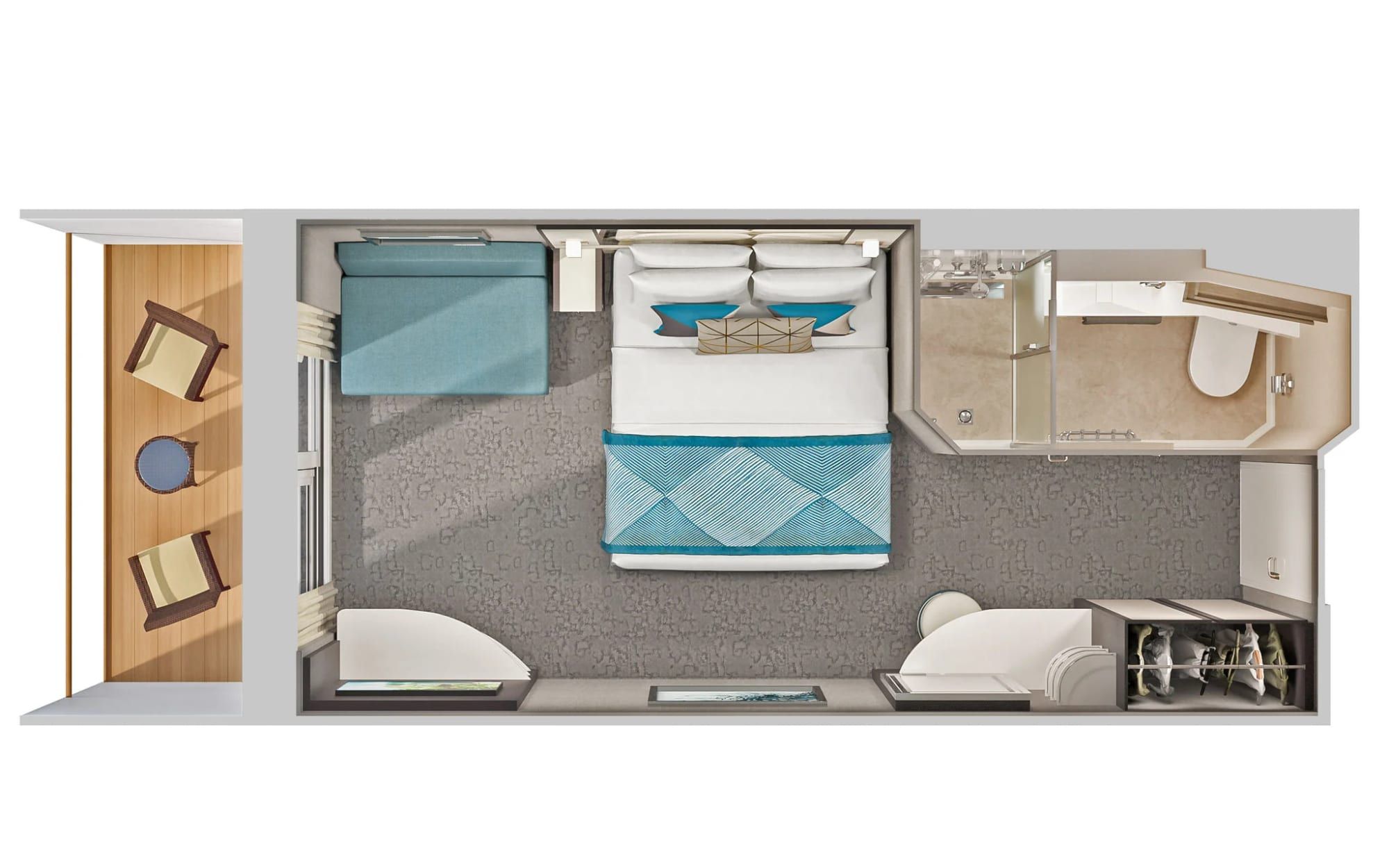 Representative photo: Norwegian Jewel Balcony floor plan