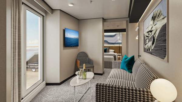 Norwegian Luna Forward-Facing Suite with Master Bedroom & Large Balcony (SK) living area Norwegian Luna Forward-Facing Suite with Master Bedroom & Large Balcony (SK) living area