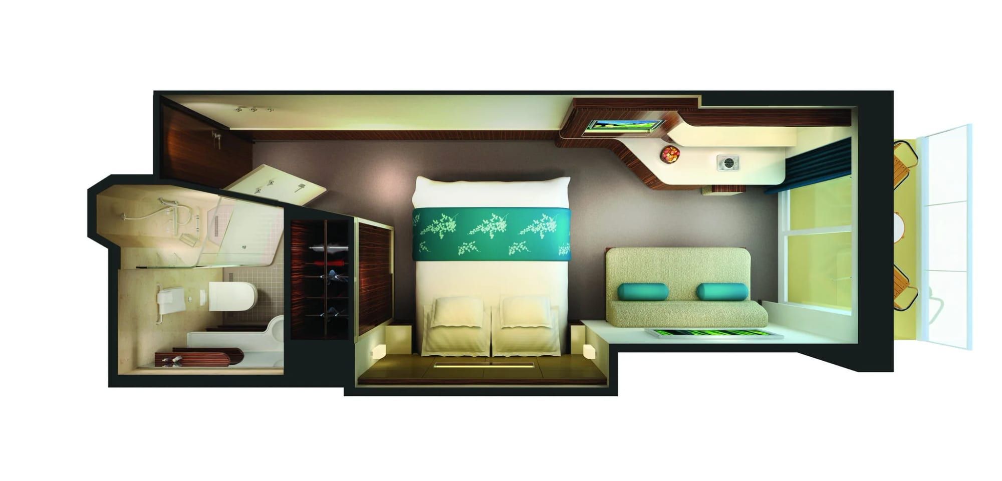 Representative photo: Norwegian Breakaway Family Balcony floor plan