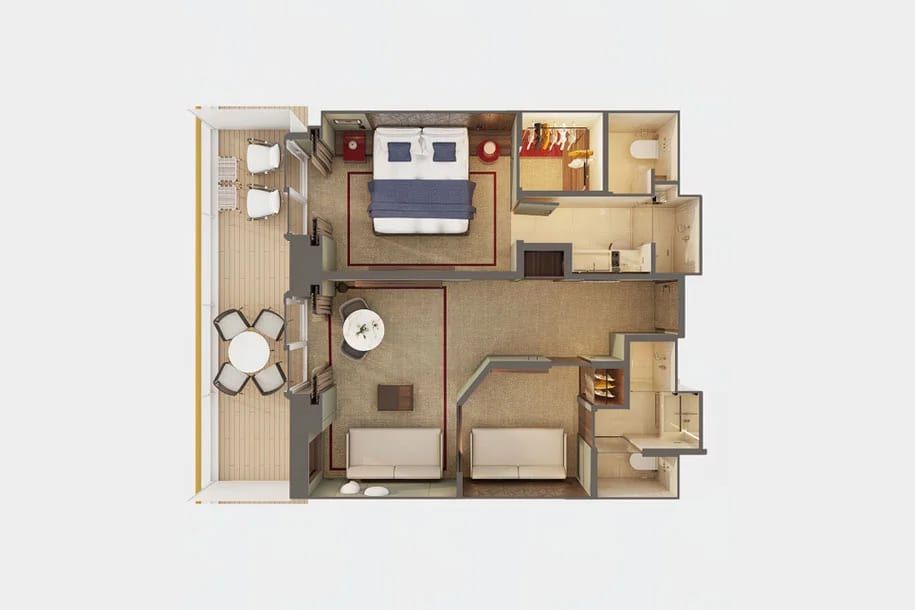 Norwegian Luna The Haven 2-Bedroom Family Villa with Large Balcony (H6) floor plan, photo 1 of 2