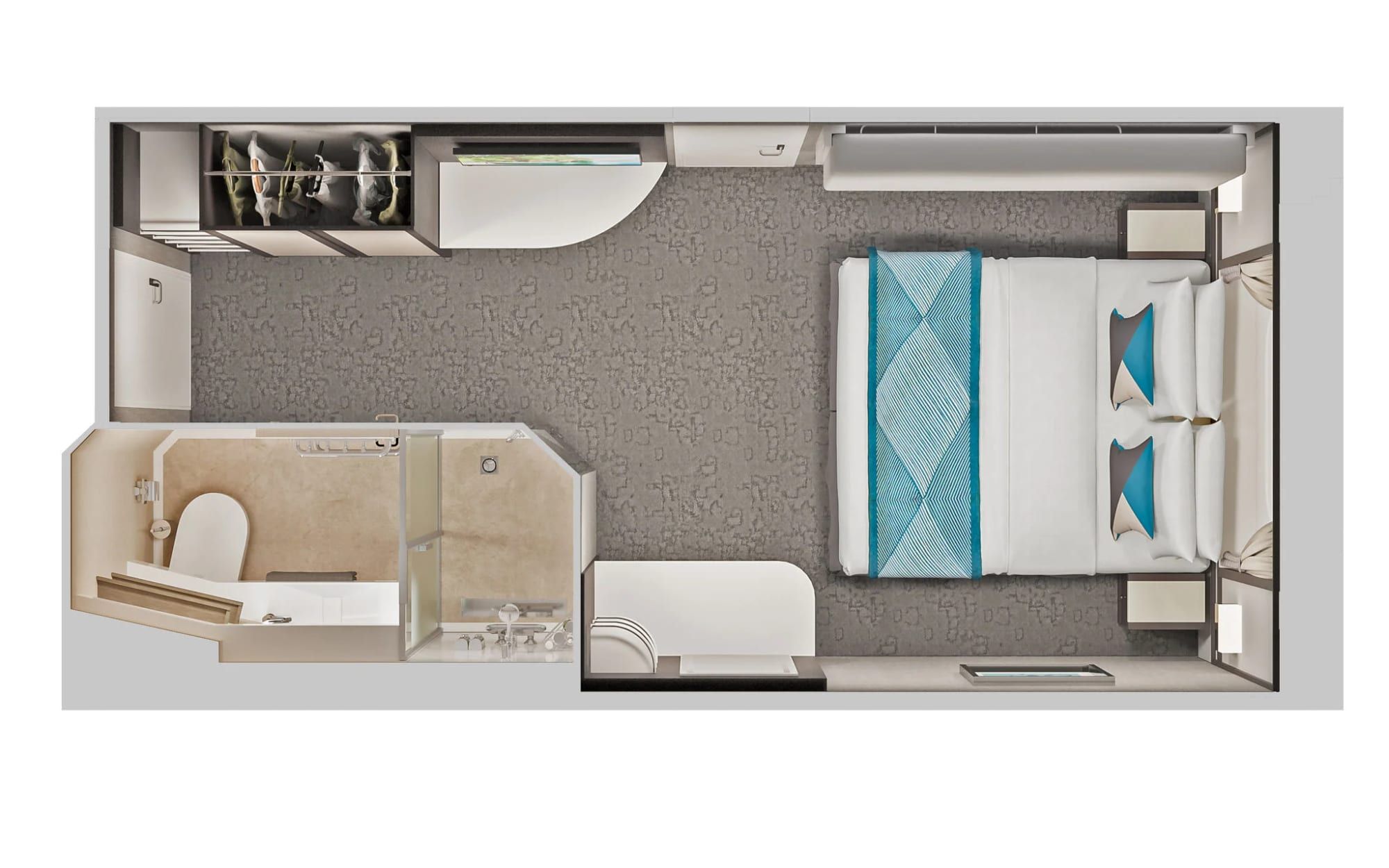 Representative photo: Norwegian Jewel Obstructed Oceanview floor plan
