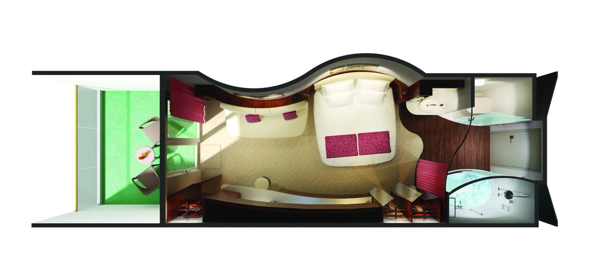 Representative photo: Norwegian Epic Solo Balcony floor plan