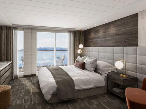 Representative photo: Norwegian Epic The Haven Penthouse Suite with Balcony bedroom